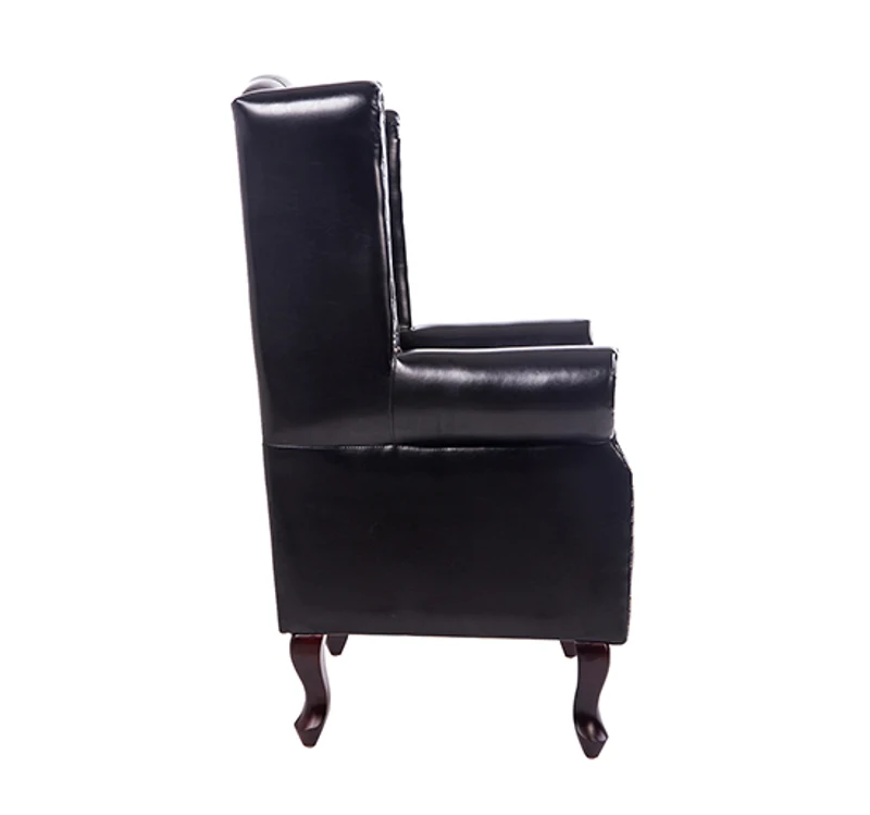 HOMCOM PU Leather Vintage Style High Back Armchair-Black