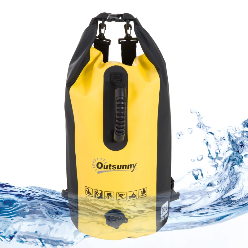 Outsunny Dry Bag, 20L, PVC-Yellow