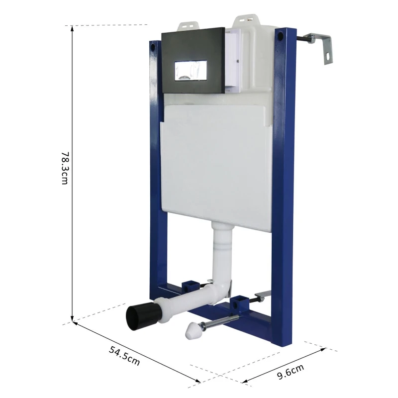 HOMCOM Toilet Installation System, Cistern Capacity 7L-White/Blue
