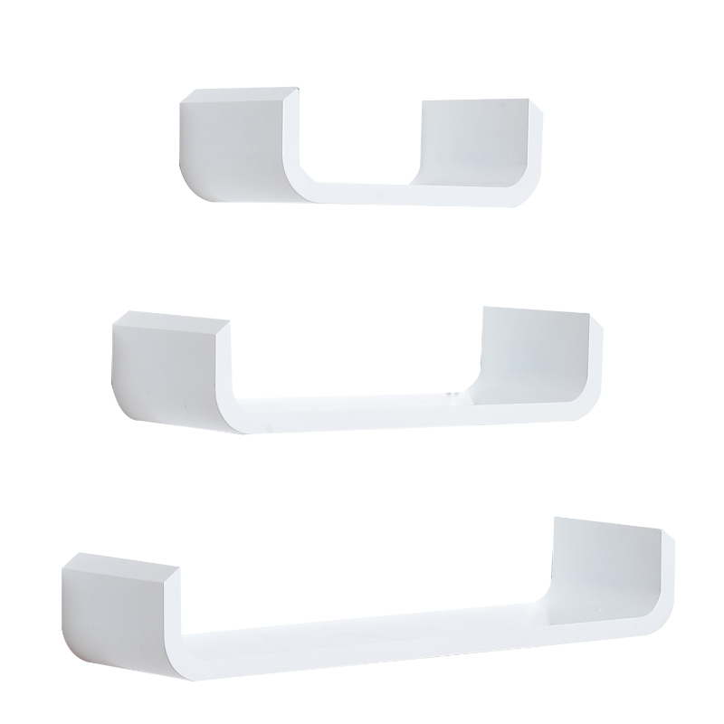 HOMCOM 3 pcs U Shaped Shelves Set-White