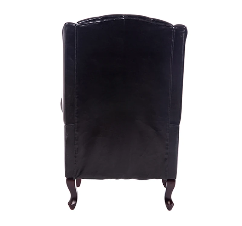 HOMCOM PU Leather Vintage Style High Back Armchair-Black
