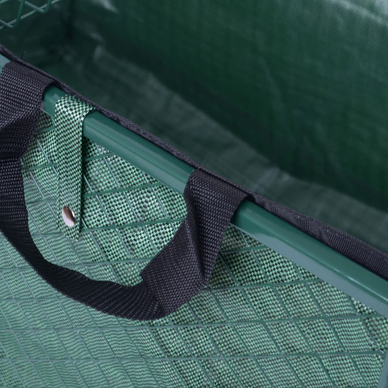 Outsunny Heavy Duty Garden Trolleys 4 Wheels, Large Size-Green