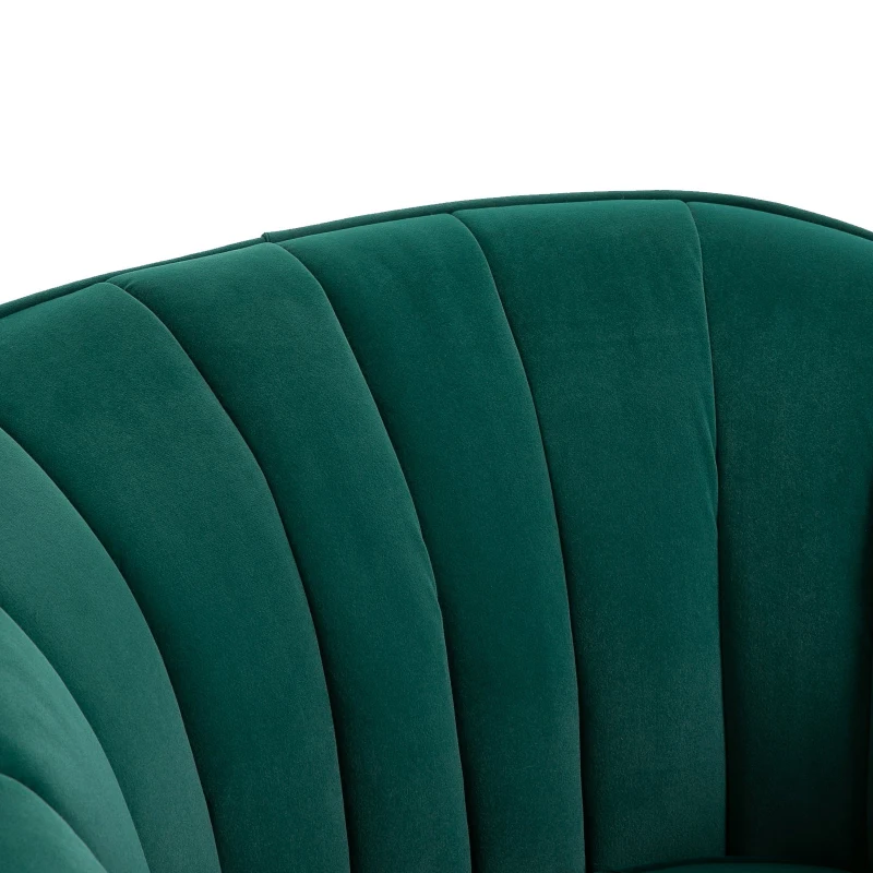 HOMCOM Velvet-Look Polyester Upholstered Decedent Armchair Emerald Green