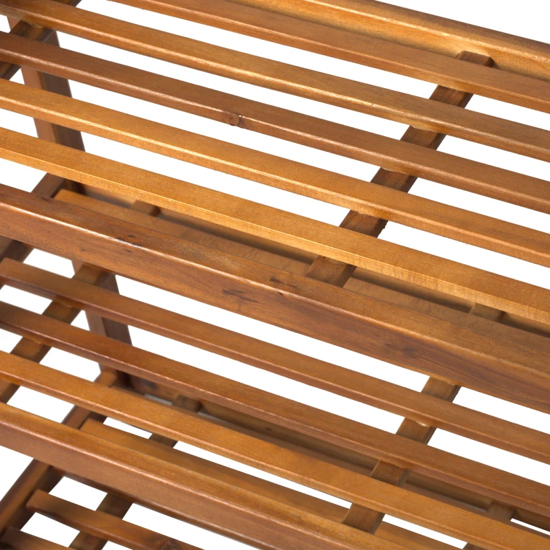 HOMCOM 12 Pairs Shoe Rack W/ Slipper Hanger, Acacia Wood-Teak Colour