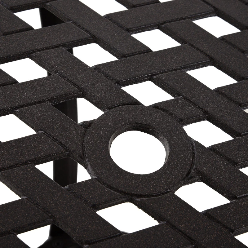 Outsunny Cast Aluminium 2-Seater Outdoor Garden Table & Chair Set Brown