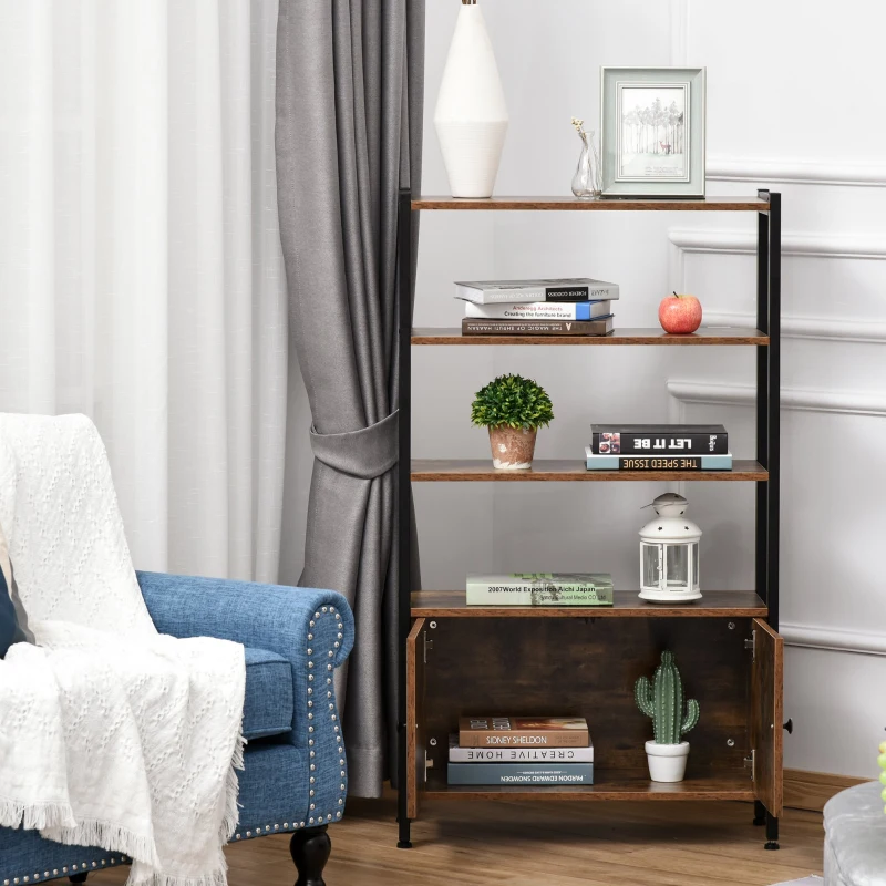 HOMCOM Multifunctional Bookshelf Storage Cabinet Bookcase w/ Display Shelves & Cupboard