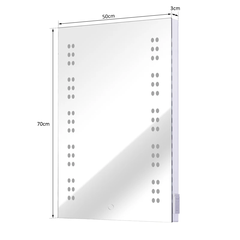 Kleankin Led Touch Sensor Mirror, 70.5×50.5×3.5 cm