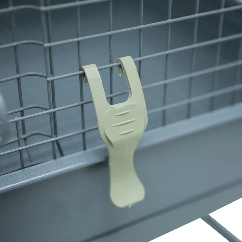 PawHut 3-Level Hamster Cage Small Animal Rat Pet Hutch House Easy Clip Base Ladder Grey