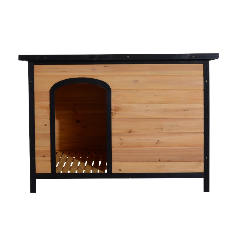 PawHut 116Lx79Wx82 H cm Elevated Pet House W/Opening Roof-Wood