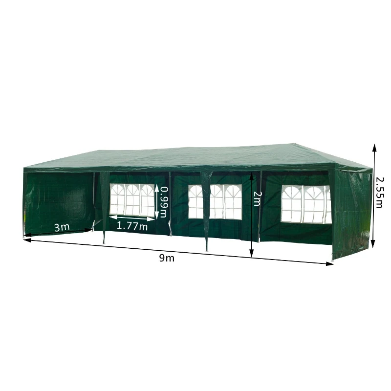 Outsunny 3m x 9m Waterproof Gazebo-Green