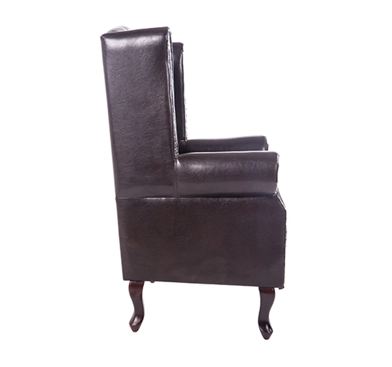 HOMCOM PU Leather Vintage Style High Back Armchair-Brown