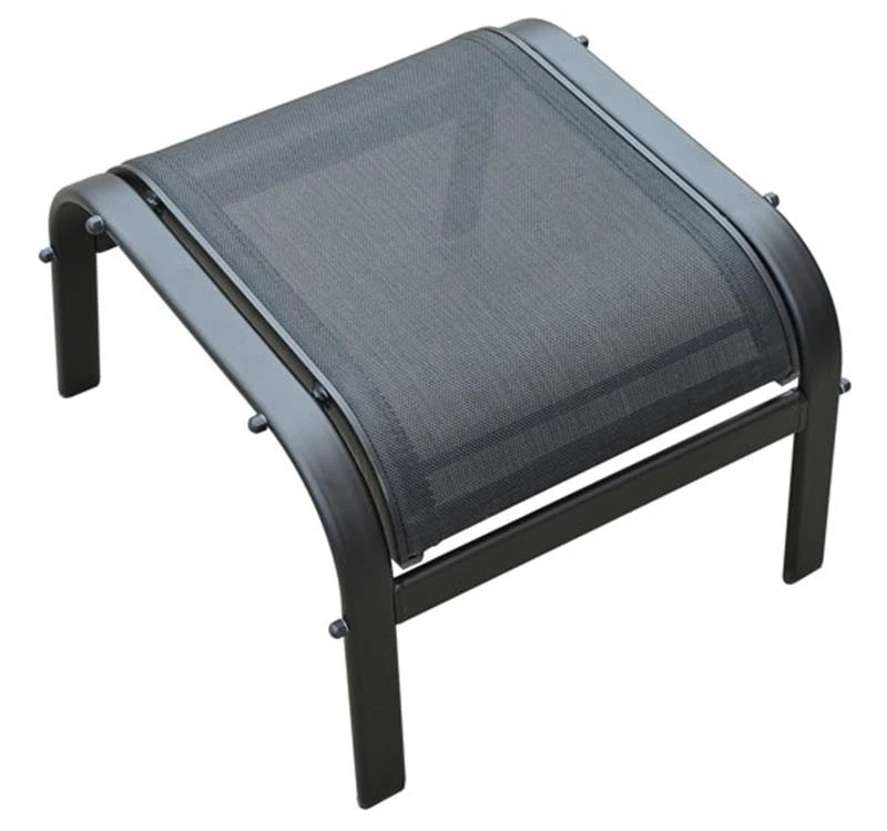 Outsunny 5 Pc Garden Lounger Set: 2 xChairs, 1 xCoffee Table, 2 xFoot Stool-Black