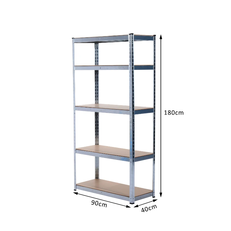 HOMCOM 5-Shelf Heavy Duty Storage Rack, 180cm