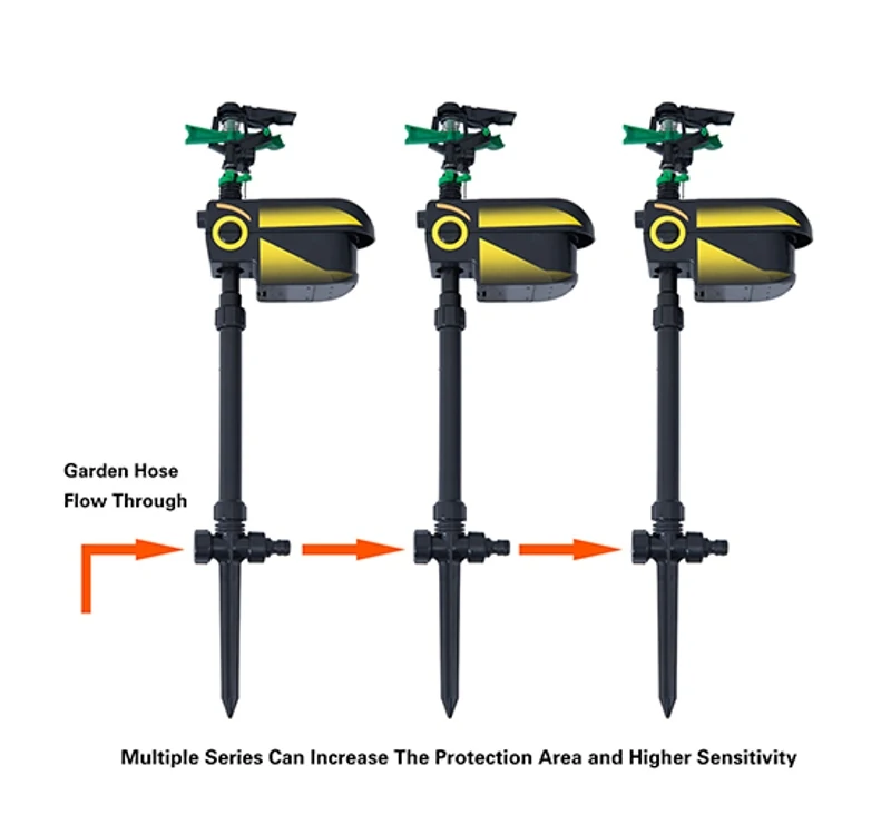 PawHut ABS Movement Sensor Water Sprinkler Garden Animal Repellent Black