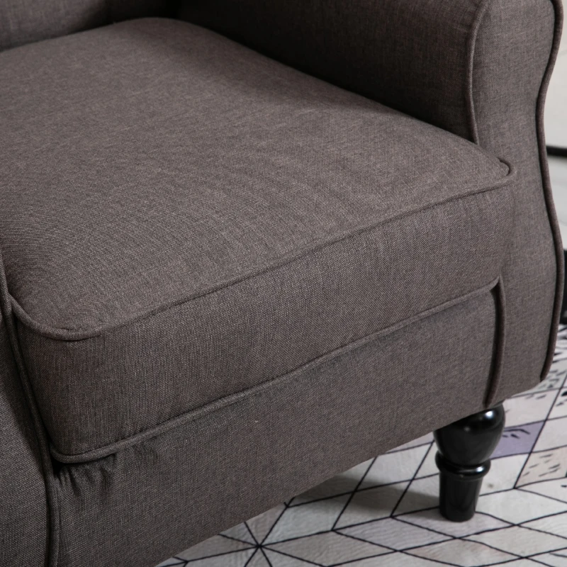 HOMCOM Fabric Tufted Accent Armchair Brown