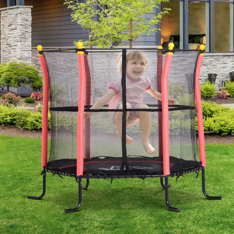HOMCOM Mini Trampoline, 5ft -Red