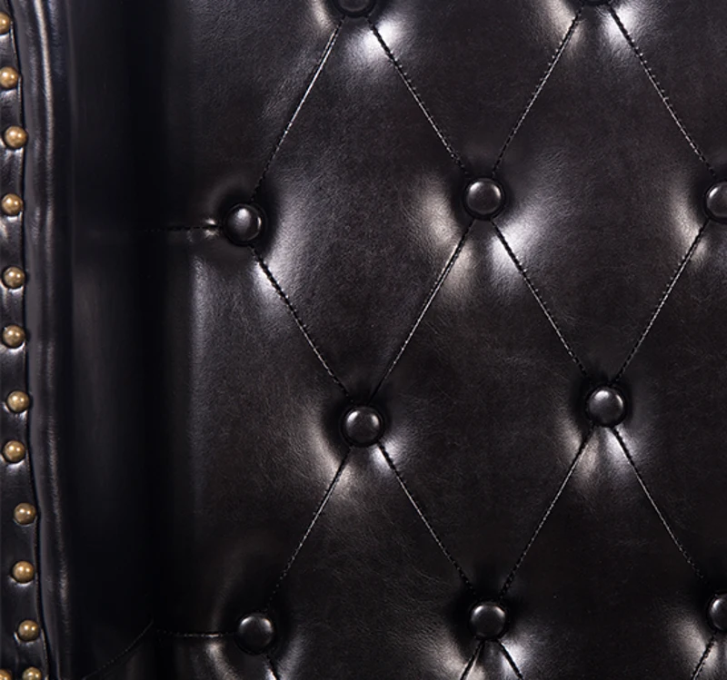 HOMCOM PU Leather Vintage Style High Back Armchair-Black