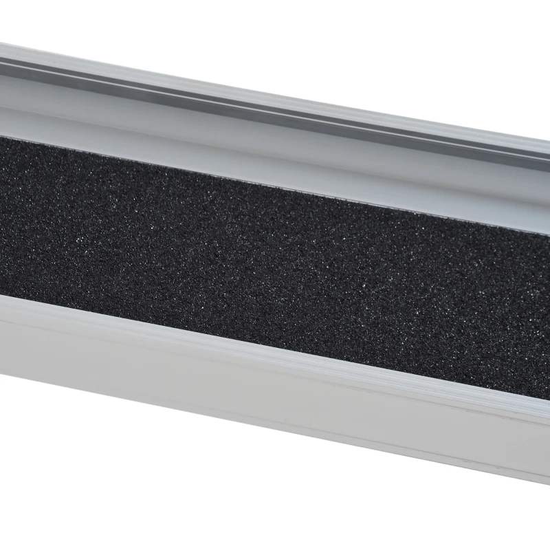 HOMCOM 2-piece 6 FT Wheelchair Ramp Lightweight Retractable Aluminum Skidproof PVC Carpeted