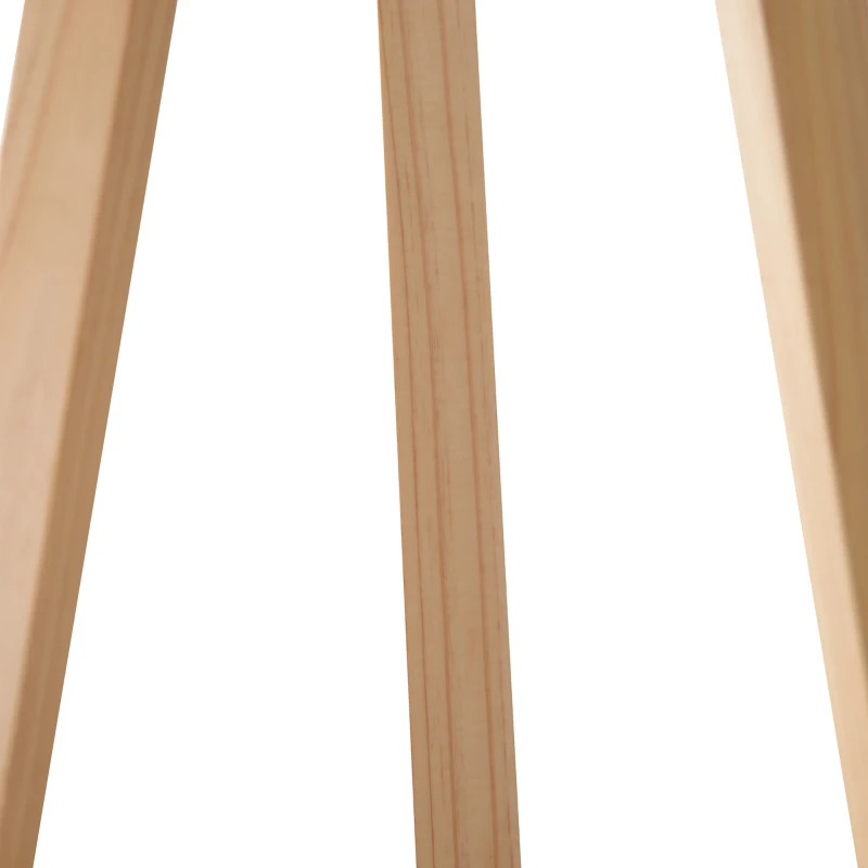 HOMCOM Mid Century Floor Lamp, Free Standing Bedside Light Tripod Holder Storage Shelf Linen Shade