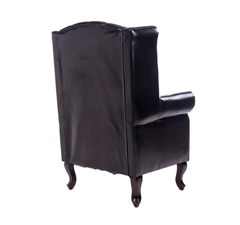 HOMCOM PU Leather Vintage Style High Back Armchair-Black