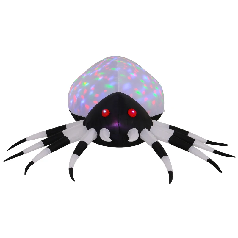 HOMCOM Inflatable Halloween Spider Outdoor Decoration w/ LED Lights 200cm