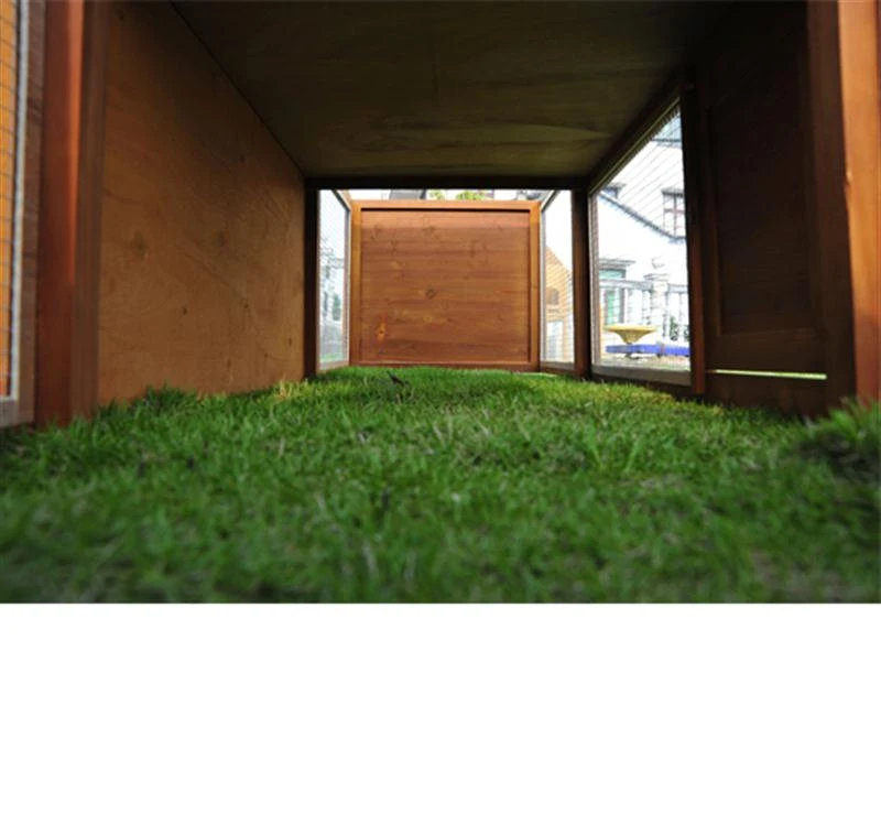 Pawhut Wooden Rabbit Hutch House, 215x63x100 cm