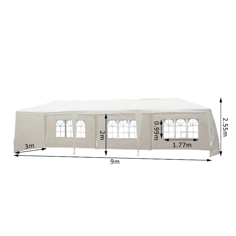 Outsunny 3x9 m Waterproof Gazebo-White
