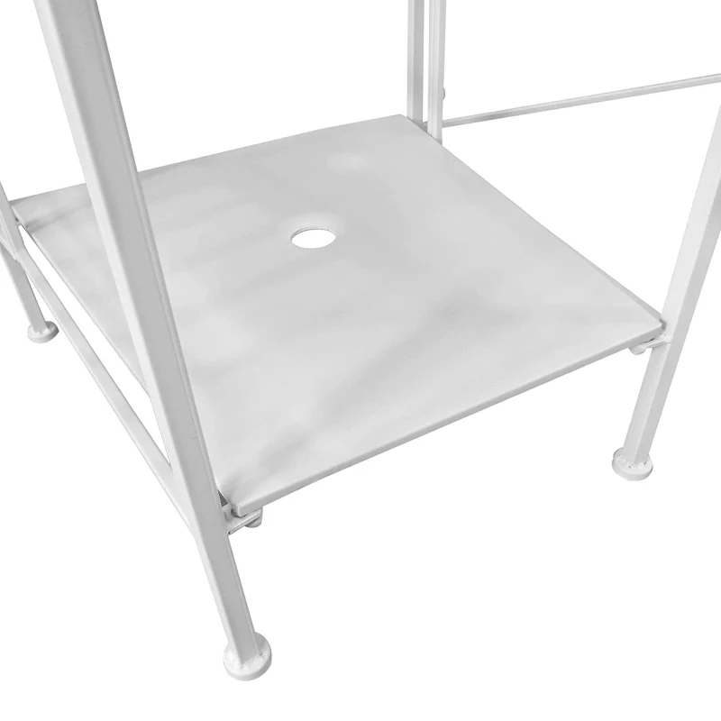 Outsunny Metal Outdoor Garden Bench Middle Small Table High Backrest 2 Seater