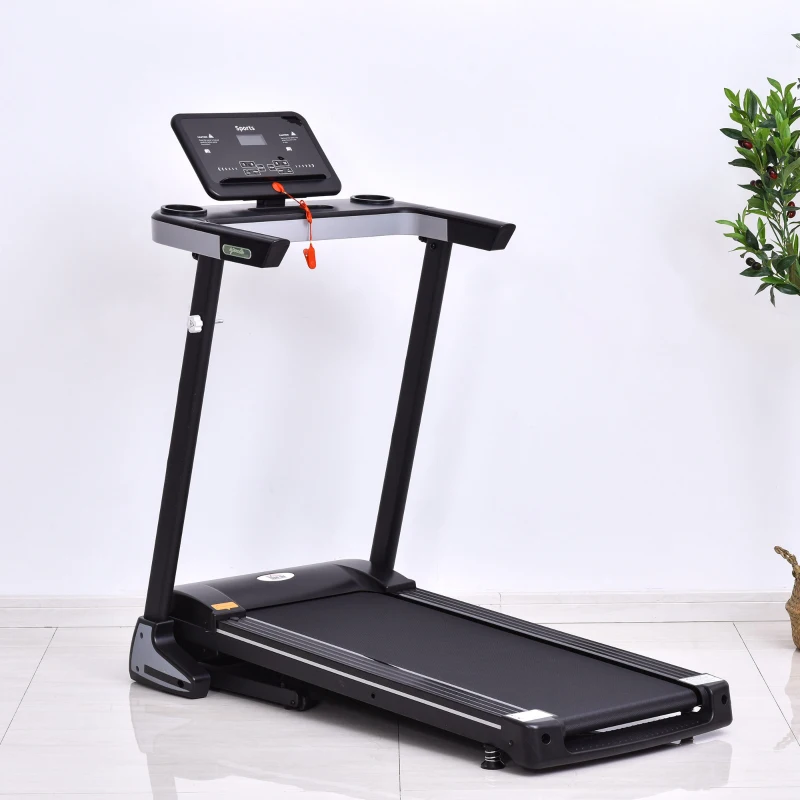 HOMCOM Steel LCD Display Motorised Treadmill Black