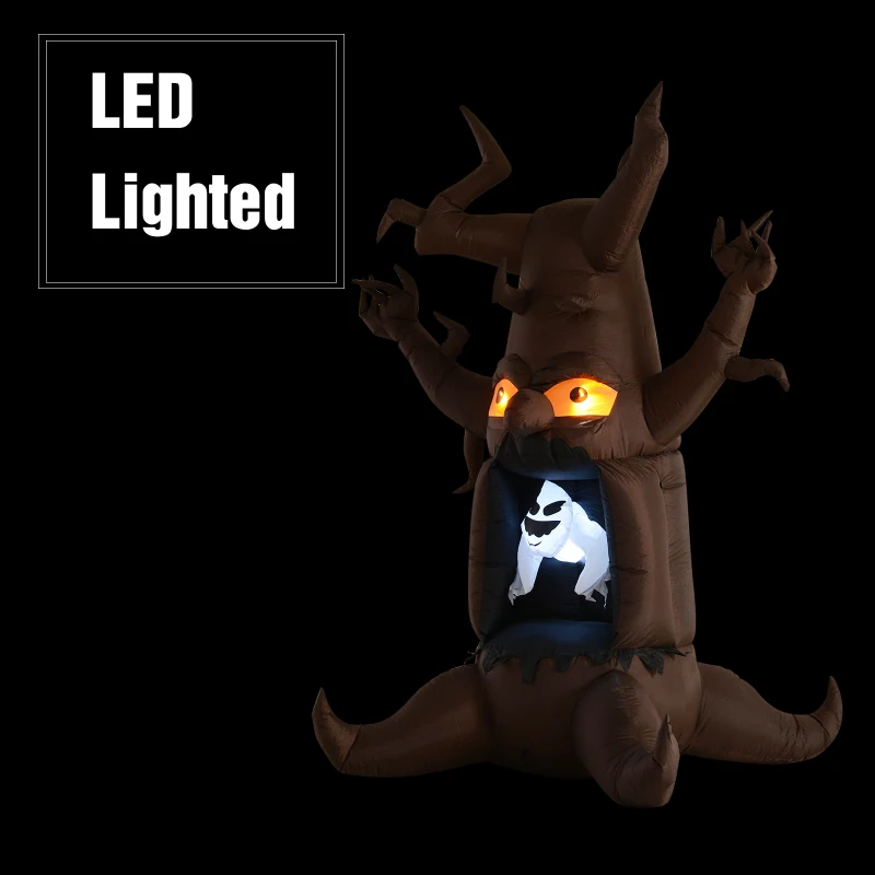 HOMCOM Inflatable Halloween Floating Ghost Tree with LED Light Outdoor Decoration 8FT 2.4m