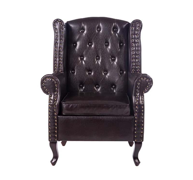 HOMCOM PU Leather Vintage Style High Back Armchair-Brown