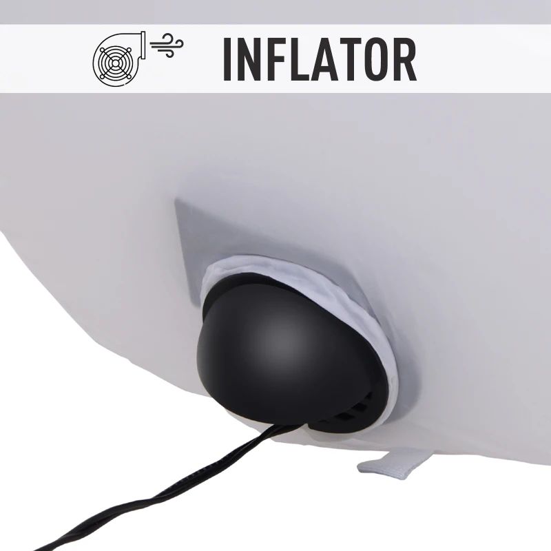 HOMCOM Christmas Inflatable Snowman and Penguins Outdoor Home Seasonal Decoration w/ LED Light