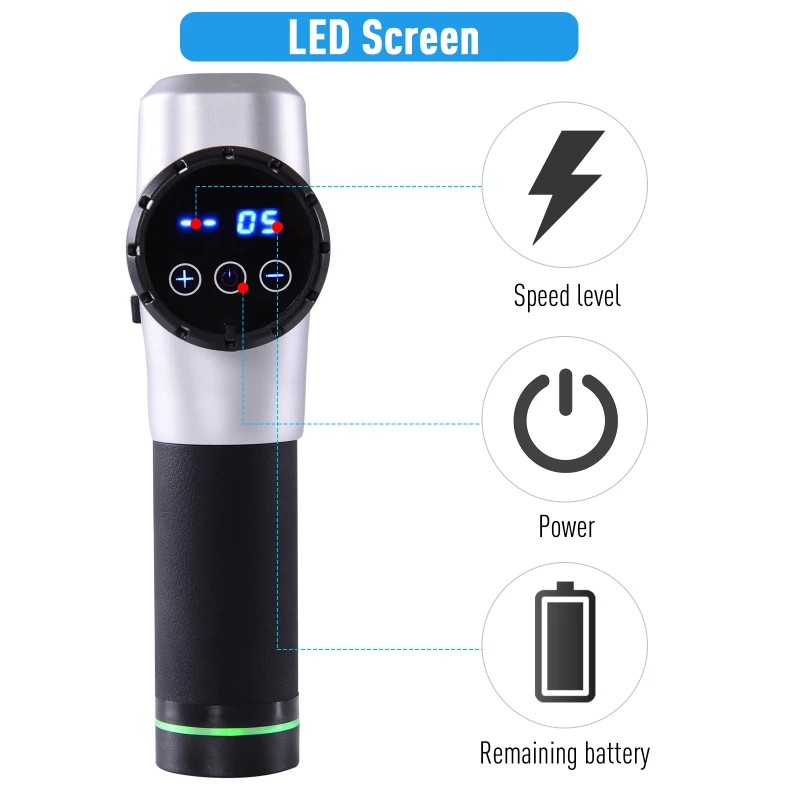 HOMCOM Silica Gel 6-Head 20-Level Intensity Handheld Electric Massager Black