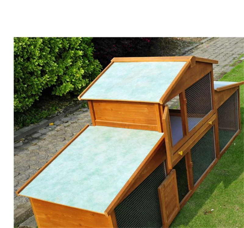 Pawhut Wooden Rabbit Hutch House, 215x63x100 cm