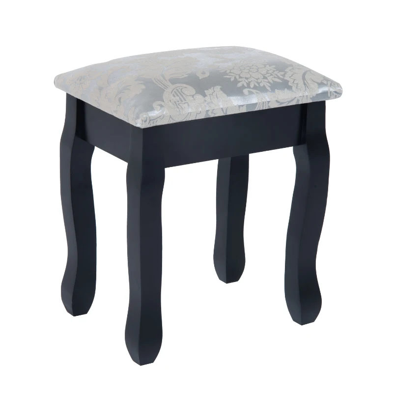 HOMCOM 3-Drawers Dressing Table Set W/ Mirror & Stool-Black