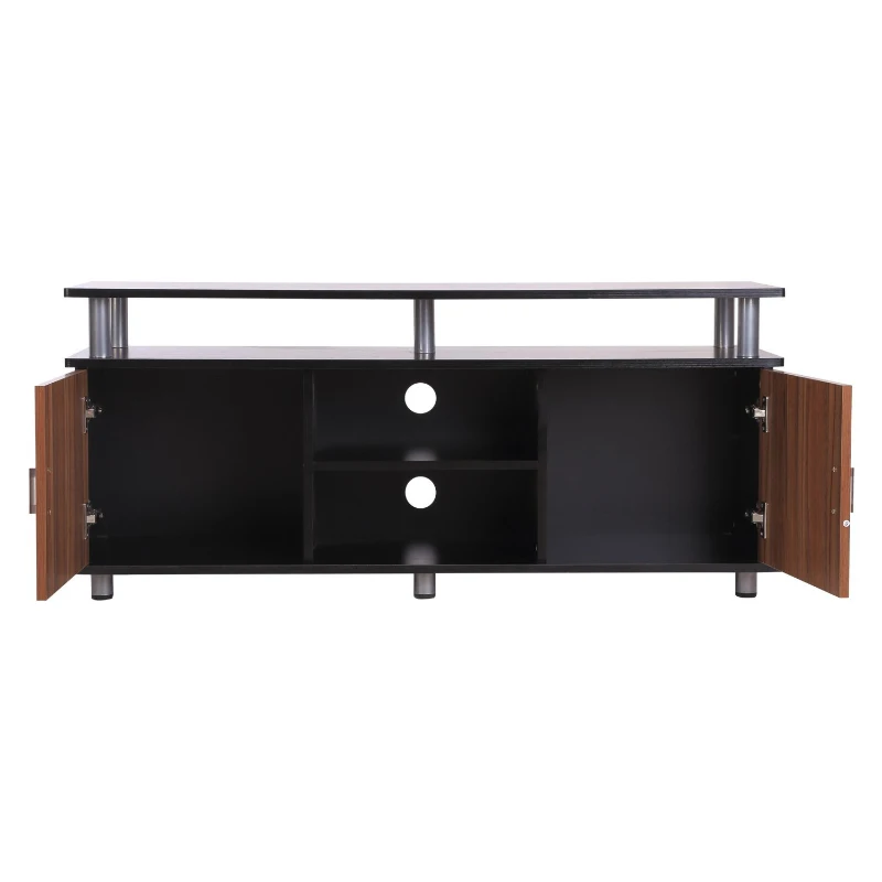 HOMCOM Particle Board TV Stand Media Centre Unit Wood Tone
