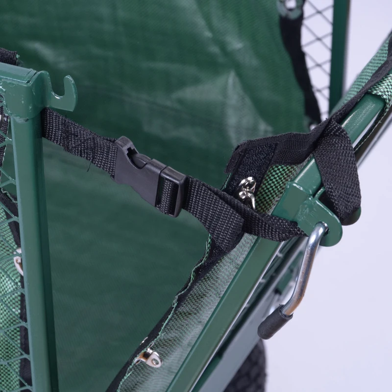 Outsunny Heavy Duty Garden Trolleys 4 Wheels, Large Size-Green