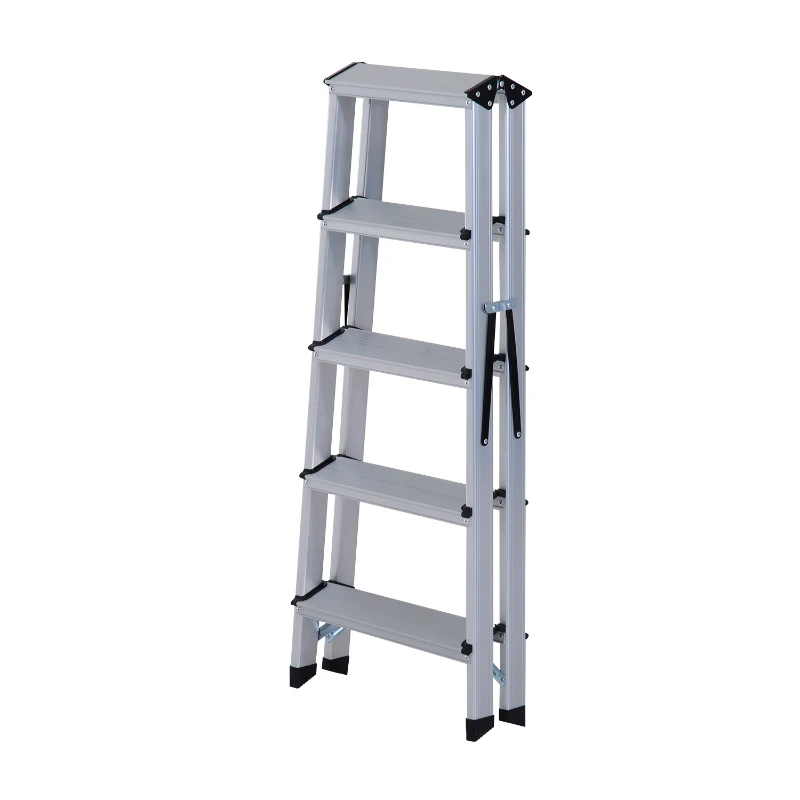 HOMCOM 88 cm Folding Aluminum Ladder A-type-Silver