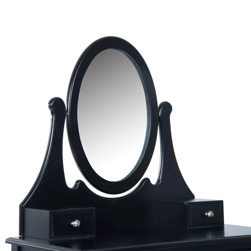 HOMCOM 3-Drawers Dressing Table Set W/ Mirror & Stool-Black