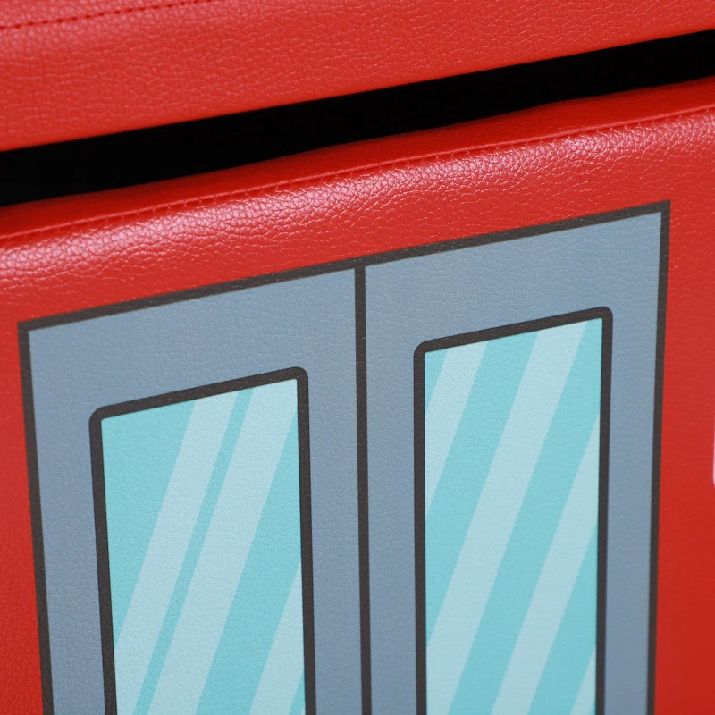 HOMCOM Kids PVC Collapsible Storage Bench Red