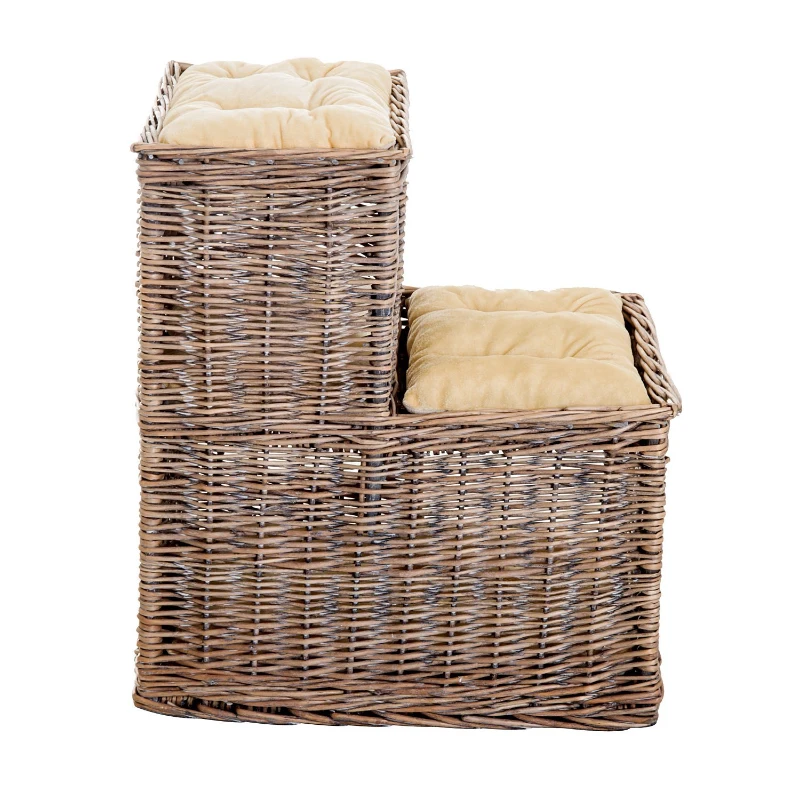 Pawhut Handcrafted Wicker Cat Cave Play House