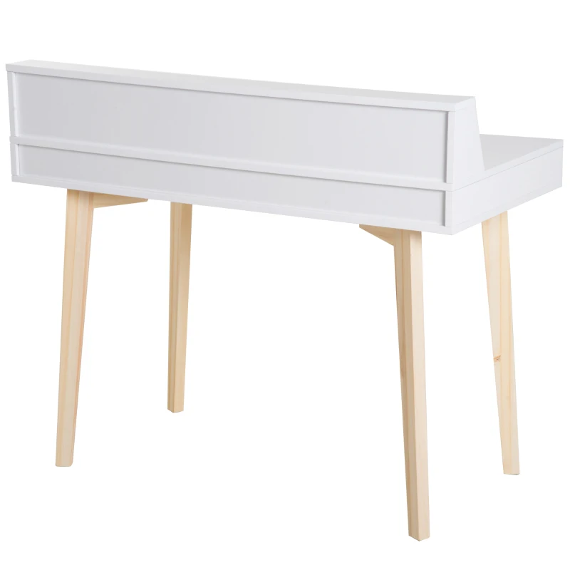 HOMCOM Writing Desk W/Solid Wood Legs-White