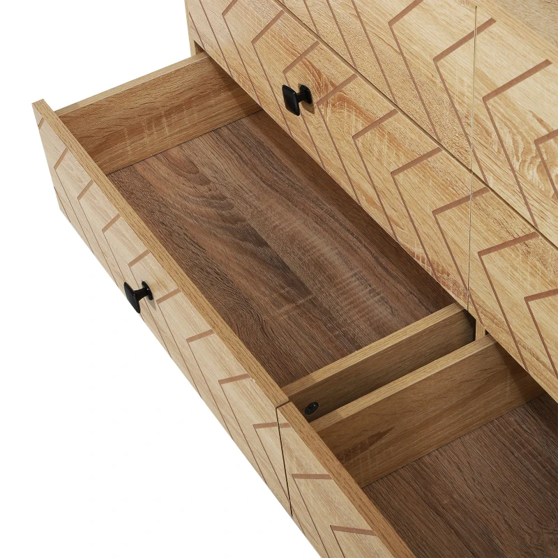 HOMCOM 6 Drawer Storage Unit Hallway Bedroom Living Room Cabinet Zig Zag Design