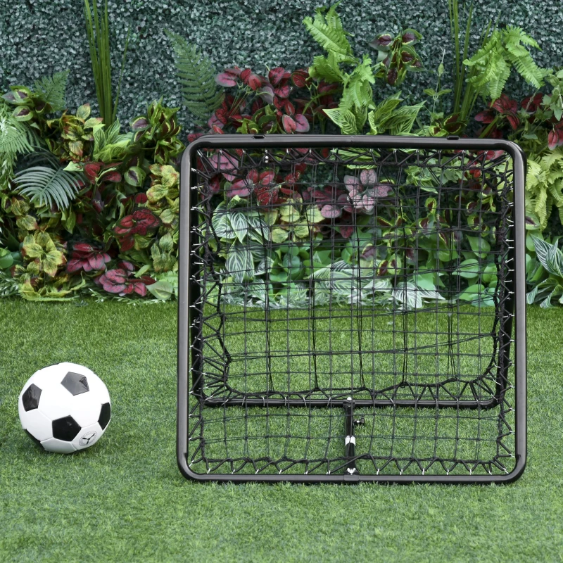 HOMCOM Double-Sided Rebounder Net with Adjustable Angles, Training Aid Target Goal Kickback Net for Football, Baseball, Basketball