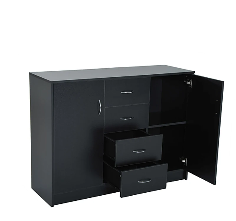 HOMCOM 120Wx40Dx90H cm Drawer Cabinet-Black