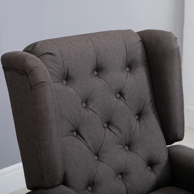 HOMCOM Fabric Tufted Accent Armchair Brown