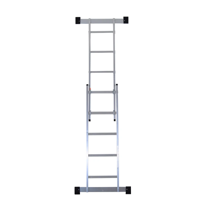 HOMCOM 140 cm Folding Aluminum Ladder A-type-Silver