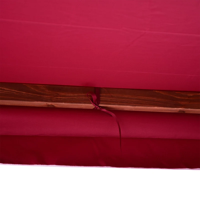 Outsunny Fir Wood 2-Seater Outdoor Garden Swing Chair w/ Canopy Wine Red