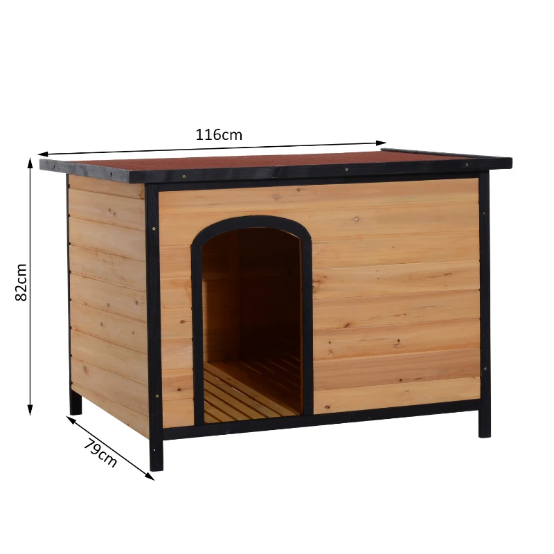 PawHut 116Lx79Wx82 H cm Elevated Pet House W/Opening Roof-Wood