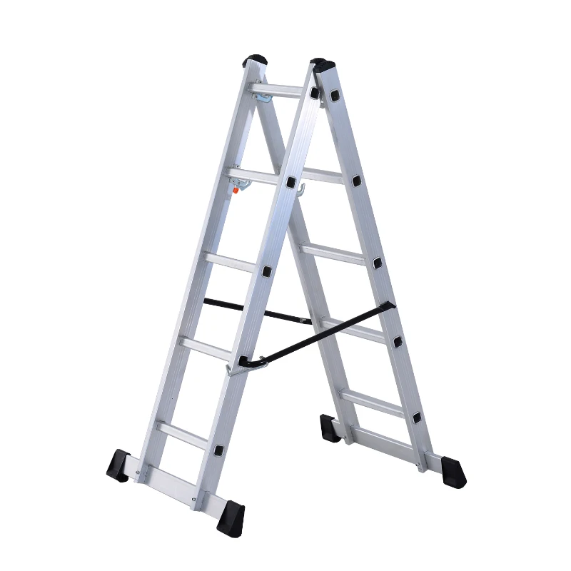 HOMCOM 140 cm Folding Aluminum Ladder A-type-Silver